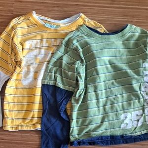 Striped Yellow and Green Long Sleeve Shirts